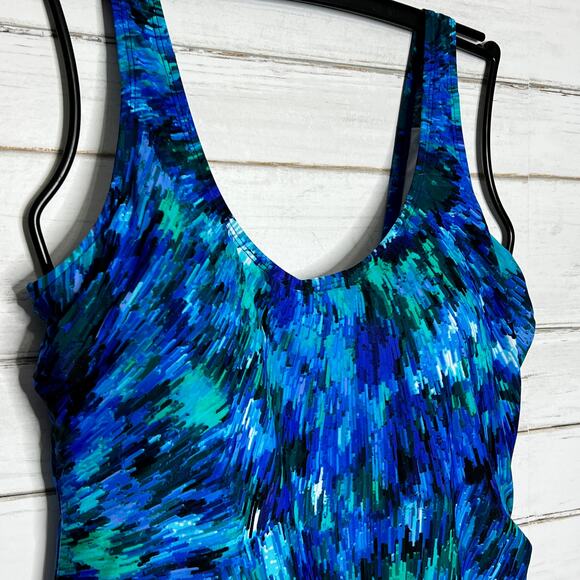 Swimsuits For All Blue One Piece Swimsuit Plus Size 18 - Picture 8 of 8